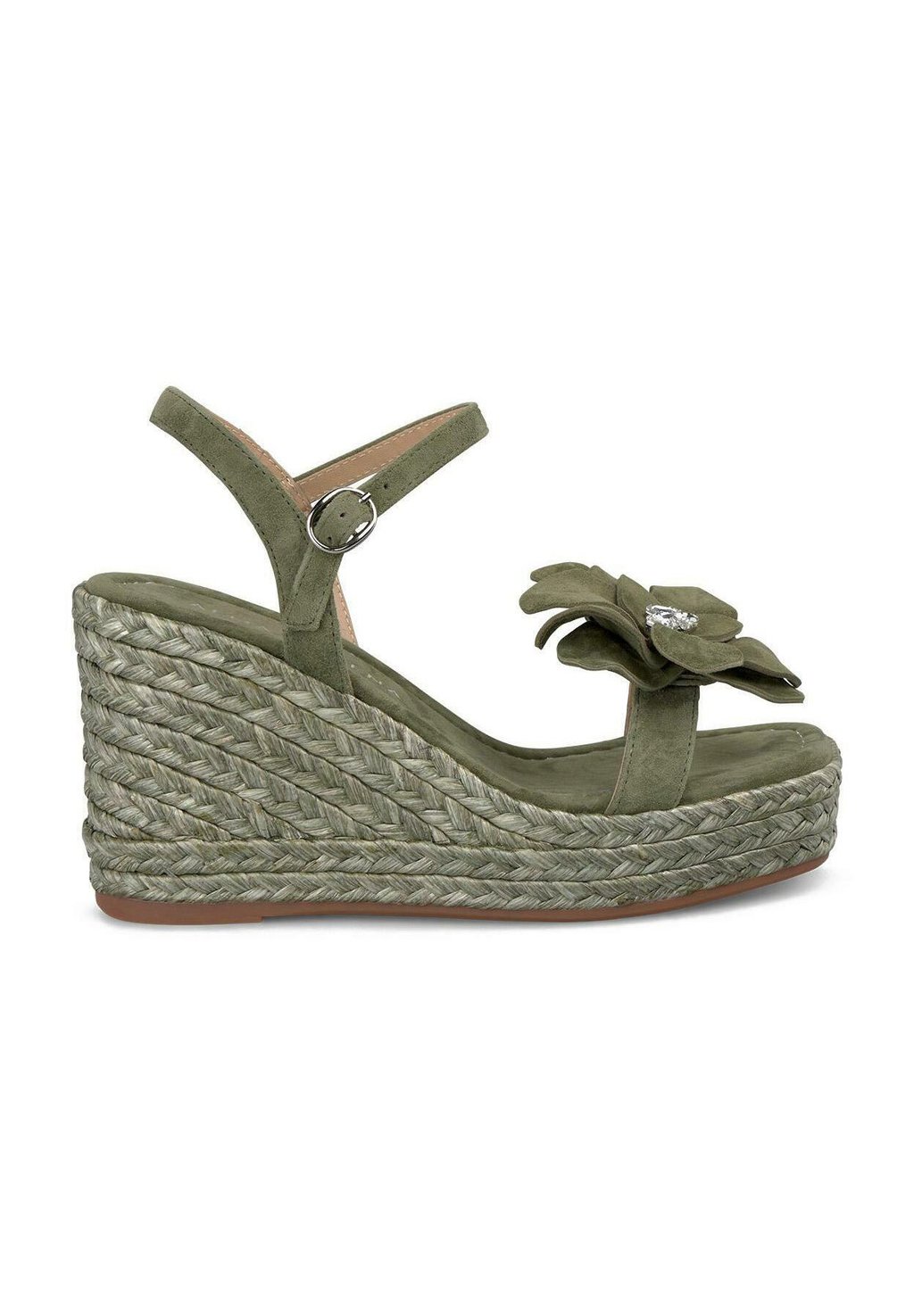 Босоножки на танкетке DE CON CIERRE HEBILLA - High heeled sandals Alma en Pena, цвет Verde Oscuro Jaspeado — фото 2