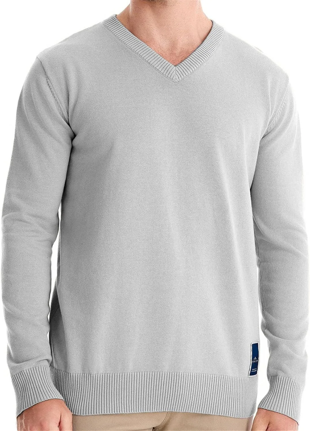 

Мужской свитер V-образным вырезом, Slim Fit, длинный рукав QOAAIE