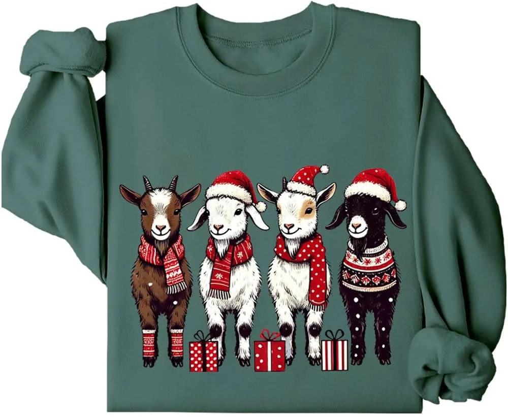 

Свитшот с рождественским козлом Funny Chritmas Goat Relliot