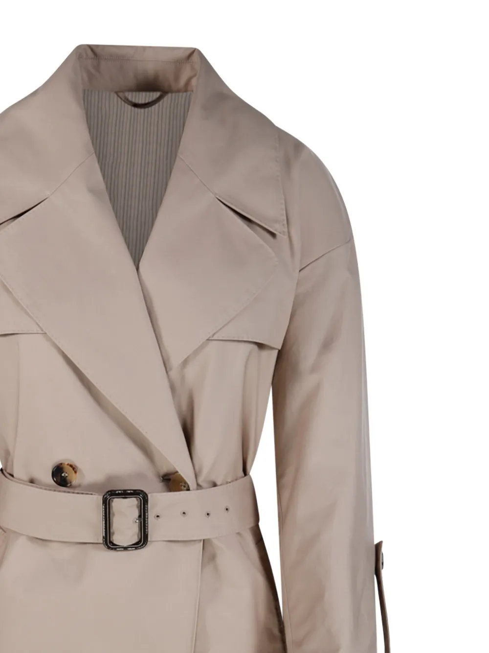 Двубортное пальто с поясом Max Mara, бежевый — фото 4