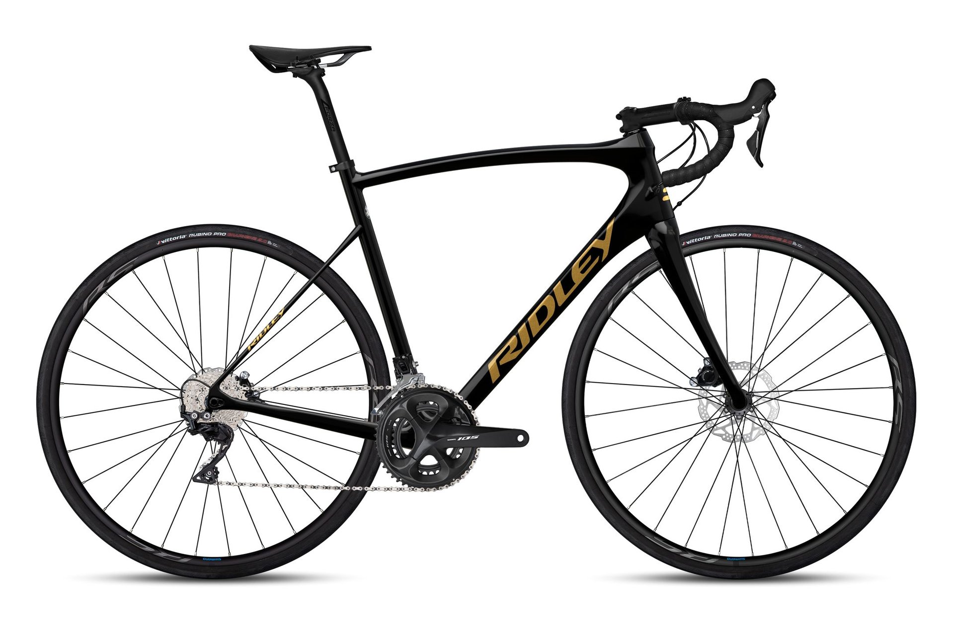 

Шоссейный велосипед Ridley Fenix sl disc - 105 2x11 - 28 дюймов - diamant, schwarz | black/gold / d1149as