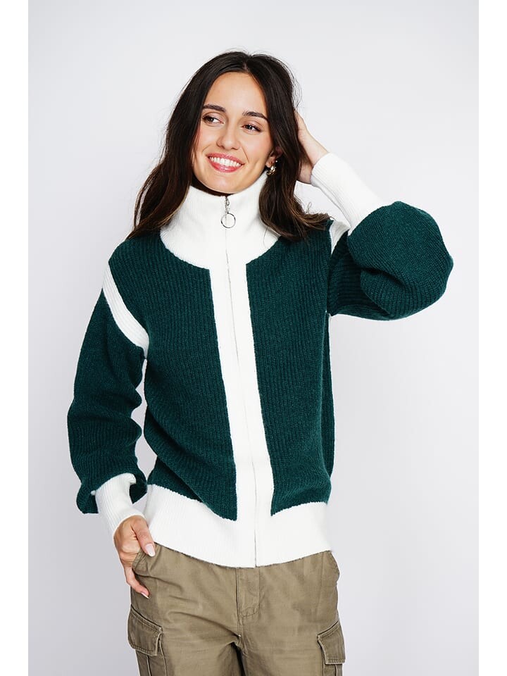 

Кардиган ASSUILI Cardigan, цвет Dunkelgrün/Weiß