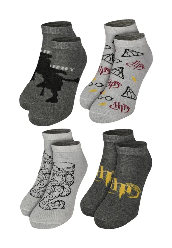 Носки Harry Potter, 4 пары, Hogwarts Socken Sneaker Strümpfe, серый