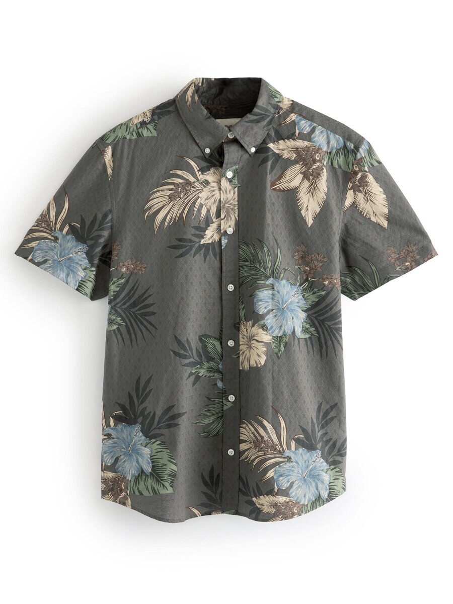 

Повседневная рубашка Next Regular fit Button Up Shirt, серый