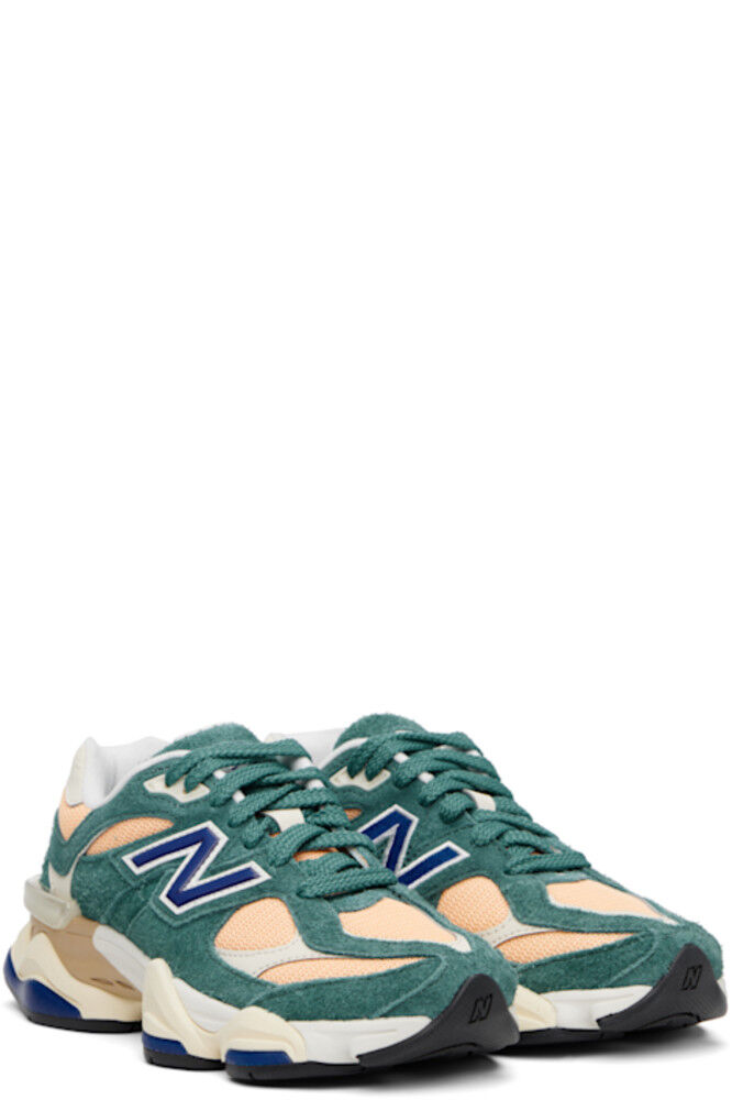 Зеленые и оранжевые кроссовки 9060 New Balance — фото 4