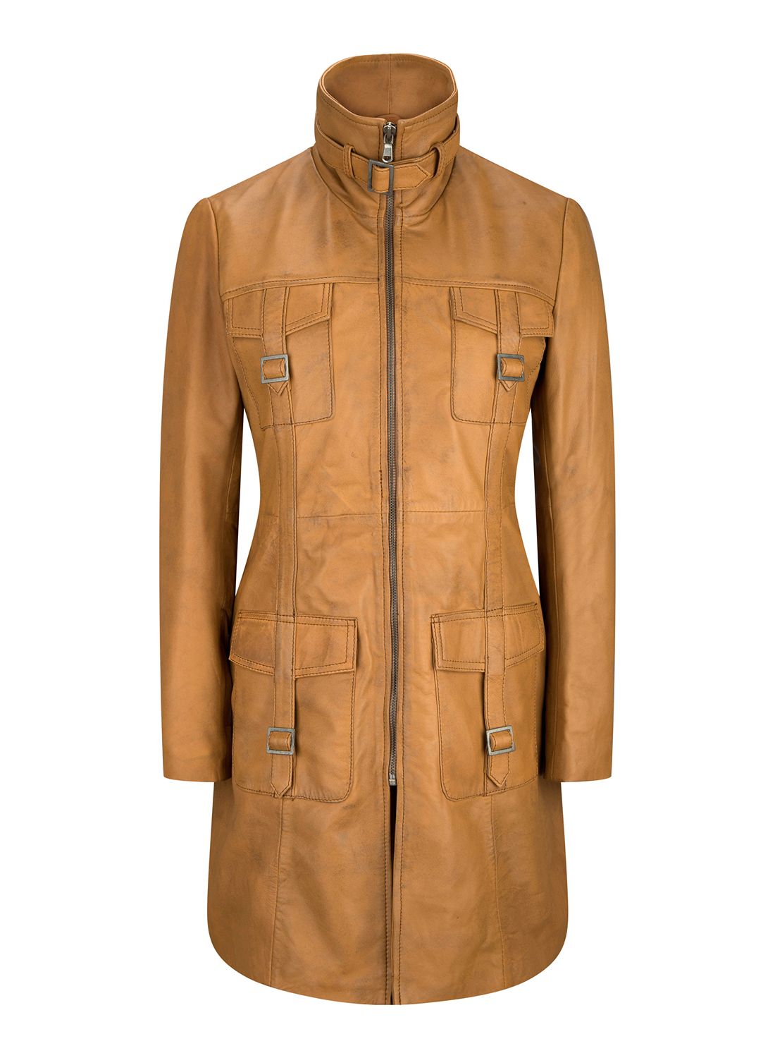 

Винтажный кожаный тренчкот TruClothing, цвет tan