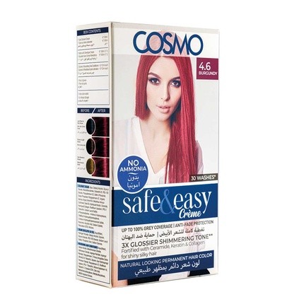 

Набор для окрашивания волос Safe & Easy Cream No Ammonia Permanent Hair Color Kit Burgundy 46