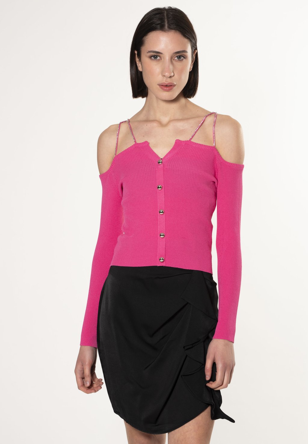 

Джемпер OFF-SHOULDER RIBBED INFLUENCER, розовый