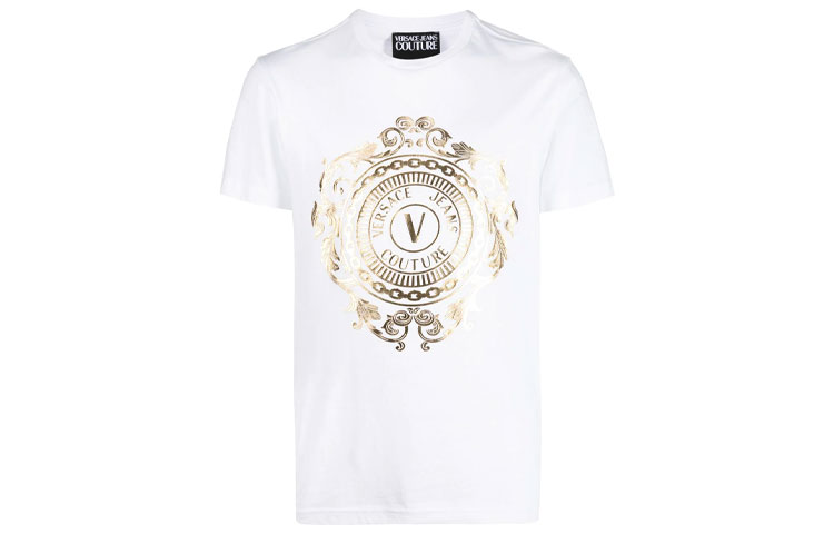 

VERSACE JEANS COUTURE Футболка мужская белая SS21, Белый, VERSACE JEANS COUTURE Футболка мужская белая SS21
