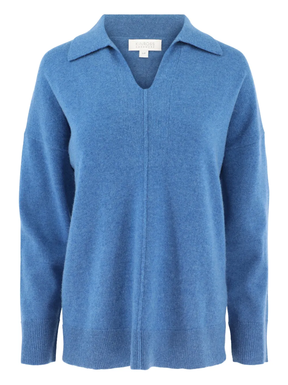 

Кашемировый свитер с V-образным вырезом Kinross Cashmere, синий