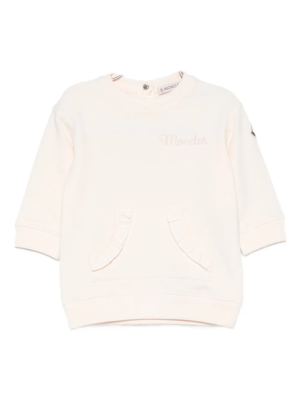 

Толстовка с оборками и нашивкой-логотипом Moncler Enfant, розовый