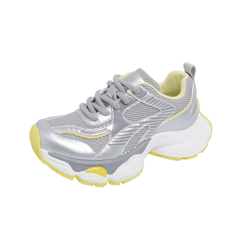 

MIKAWEI Низкие массивные кроссовки унисекс желто-серые, цвет Yellow Gray