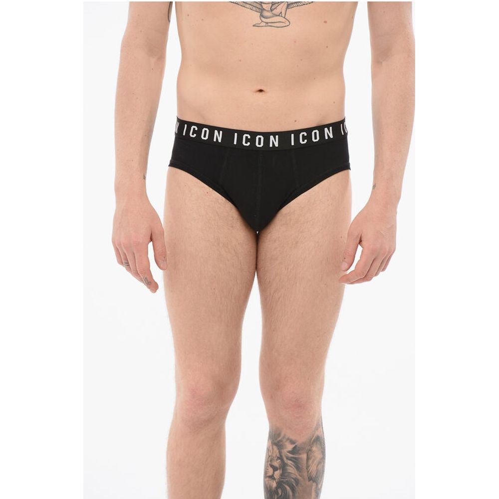 

Хлопковые трусы ICON с логотипом на поясе Dsquared2, черный