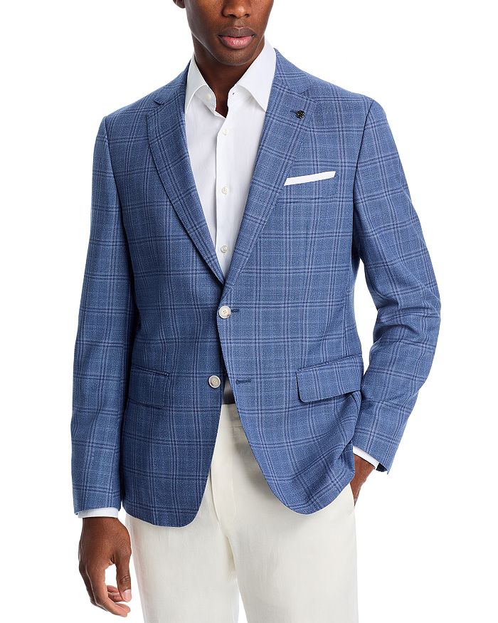 

Спортивное пальто Hutson Tonal Plaid Slim Fit BOSS, синий