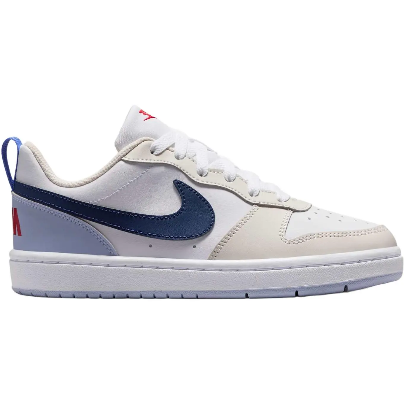 Nike Court Borough устойчивые к истиранию низкие детские скейтбордские кроссовки White/Blue Kids' — фото 3