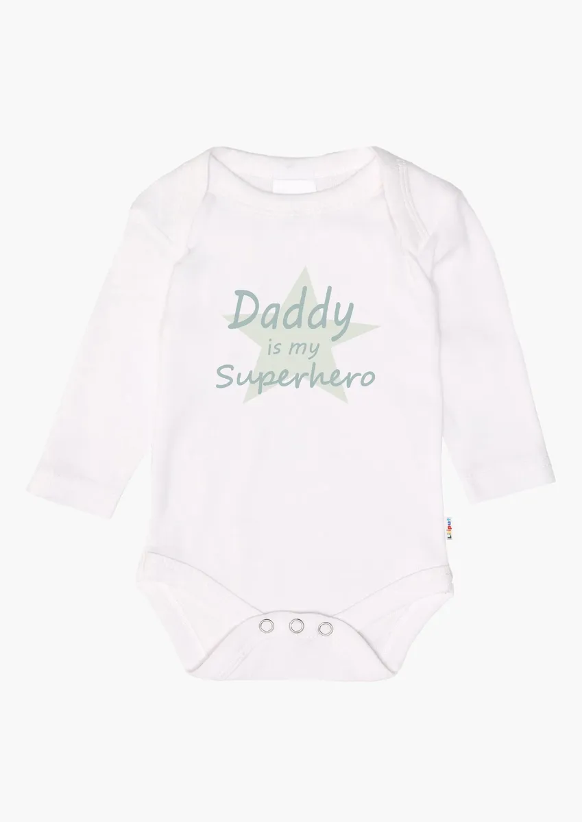 Боди Liliput "Superhero / Superbaby", с кнопками в промежности, белый — фото 4