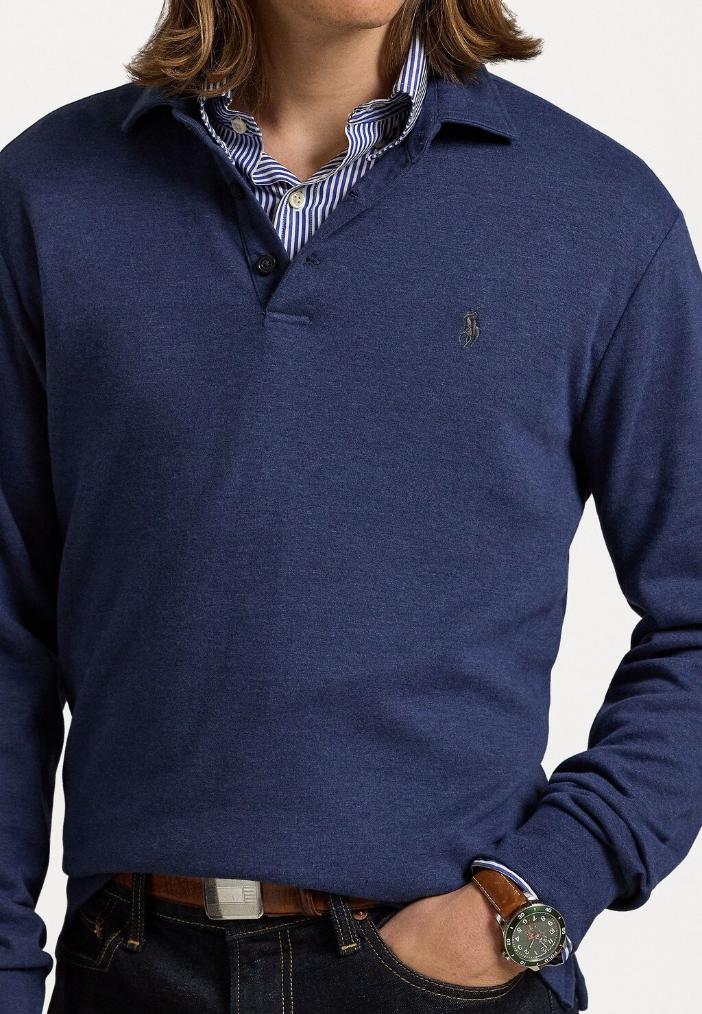 

Топ с длинными рукавами Polo Ralph Lauren, темно-синий