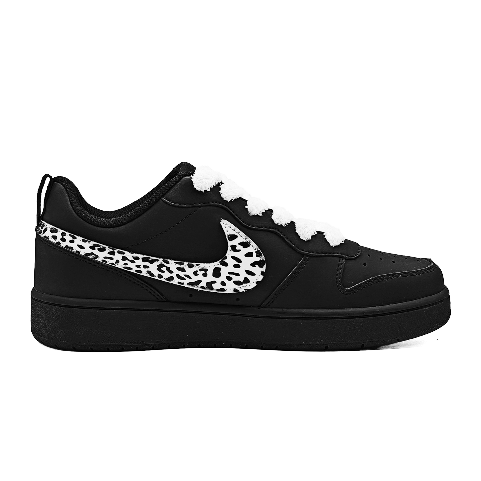Court Borough Wild Slip Resistant Low top Детские скейтборд кроссовки Подростковые Nike, черный/белый — фото 3
