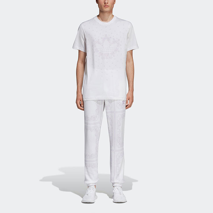 Футболка с трилистником мужская белая Adidas Originals, белый — фото 4