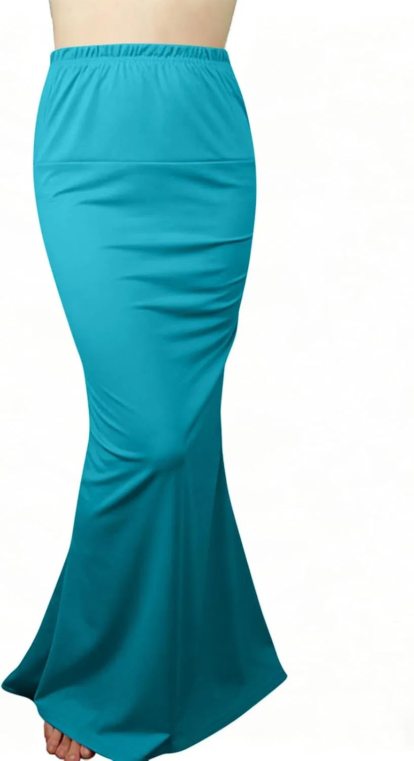 Юбка макси bodycon с разрезом, High Waisted, Light Blue — фото 4