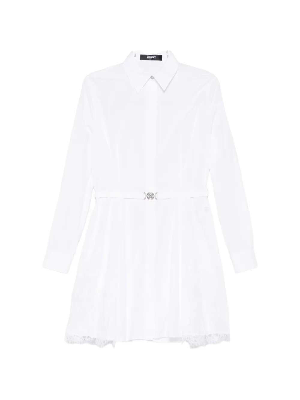 

Мини-платье с кружевными вставками Versace, белый