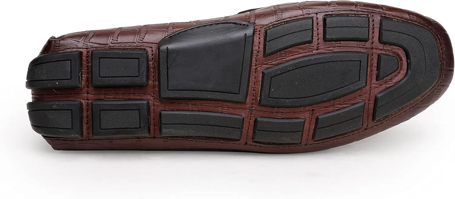 Мужские мокасины для вождения Classic Drive Slip On, кожаные повседневные туфли для мужчин, пенни-лоферы, классические туфли для вождения Generic — фото 3