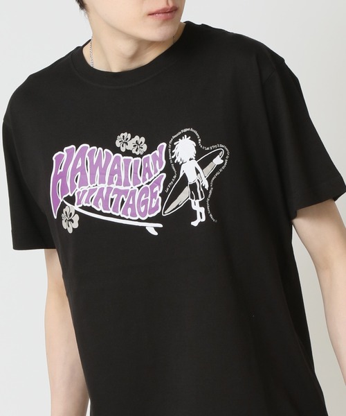 

Футболка с коротким рукавом, круглым вырезом и принтом в стиле серфинга, Primal Point Arcade, черный