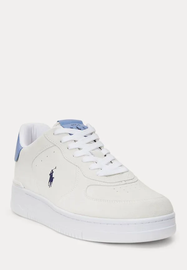 Замшевые кроссовки masters court Polo Ralph Lauren, Bianco/Campus Blue — фото 2