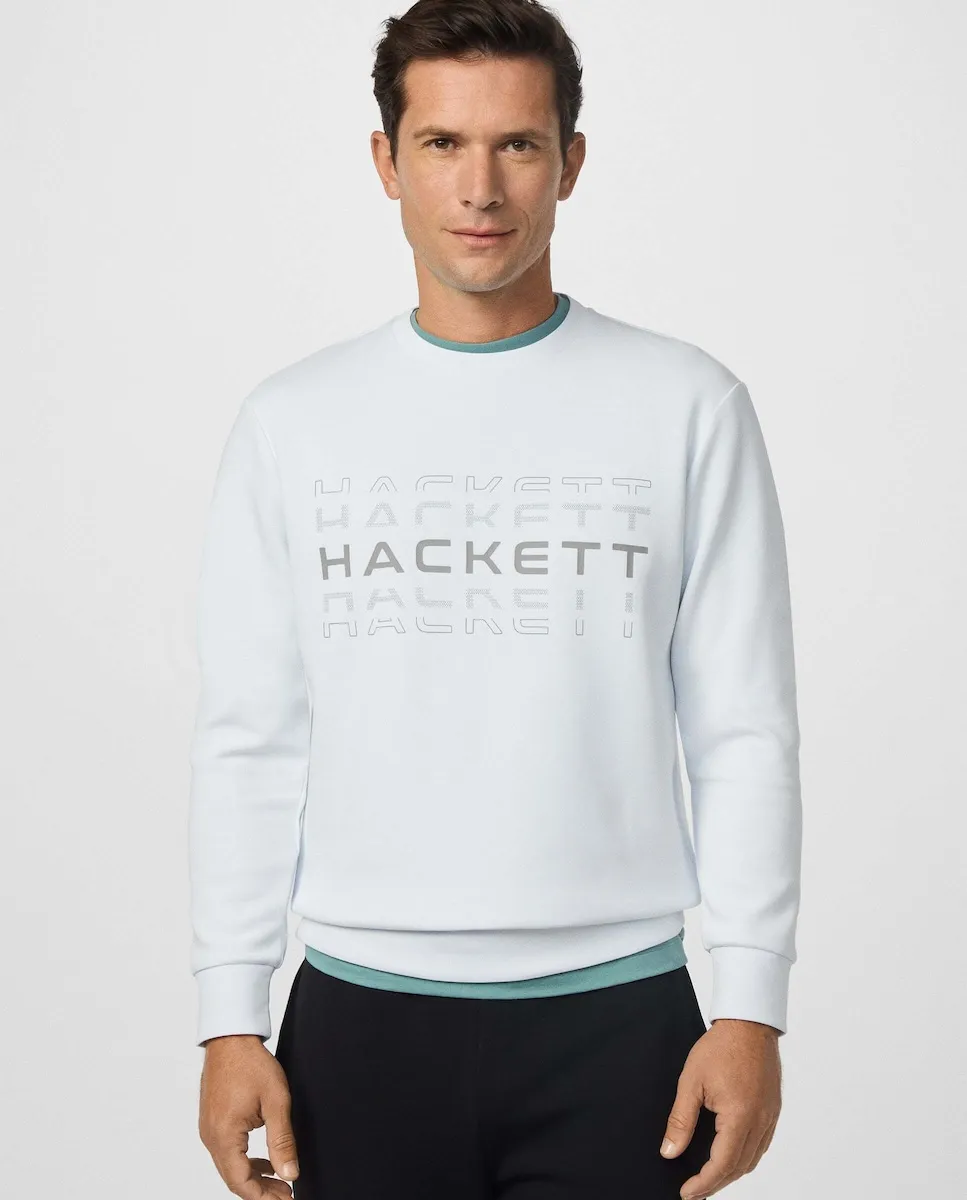 

Мужская толстовка с круглым вырезом клубная Hackett, белый