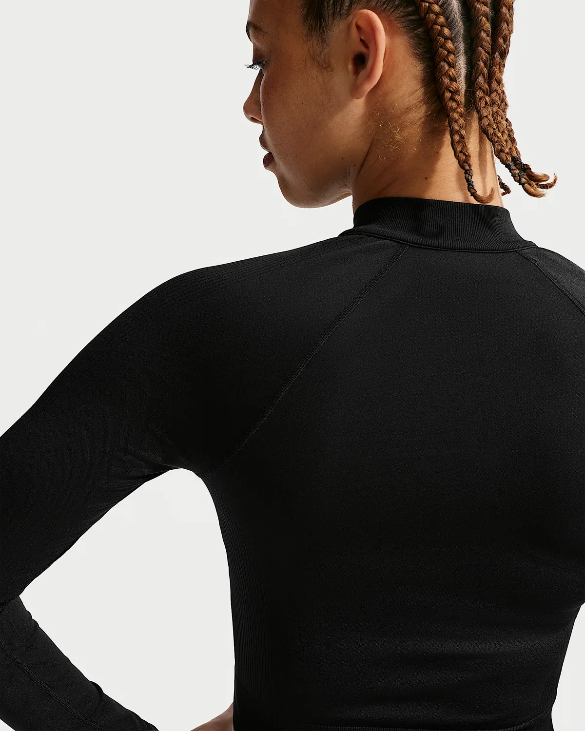 Женская тренировочная куртка на молнии Nike Pro Seamless, Black — фото 2