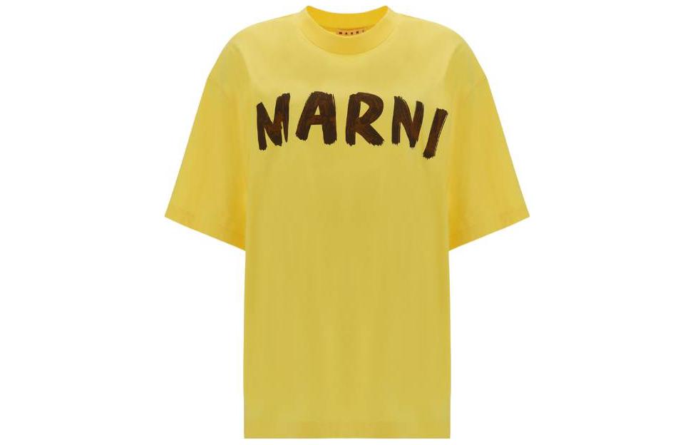 

Футболка оверсайз с логотипом желтая MARNI