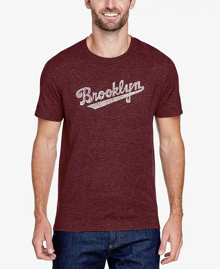 

Мужская футболка Premium Blend Word Art Brooklyn Neighborhoods LA Pop Art, красный
