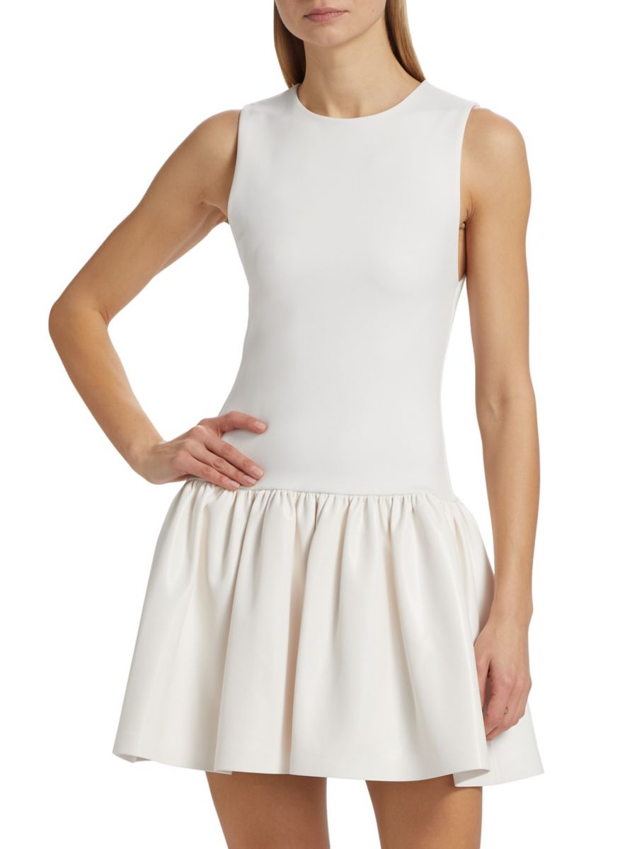 

Мини-платье Элла из искусственной кожи Alice + Olivia, белый