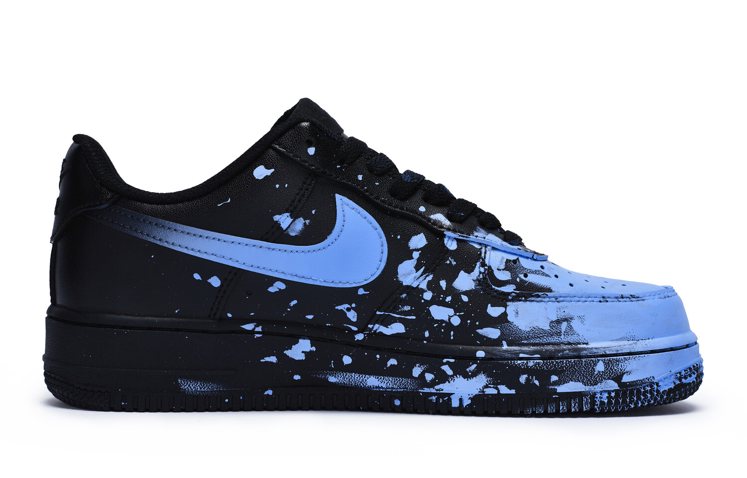 Кроссовки Nike Air Force 1 Skateboarding Shoes Unisex Low-top Blue, черный/синий — фото 2