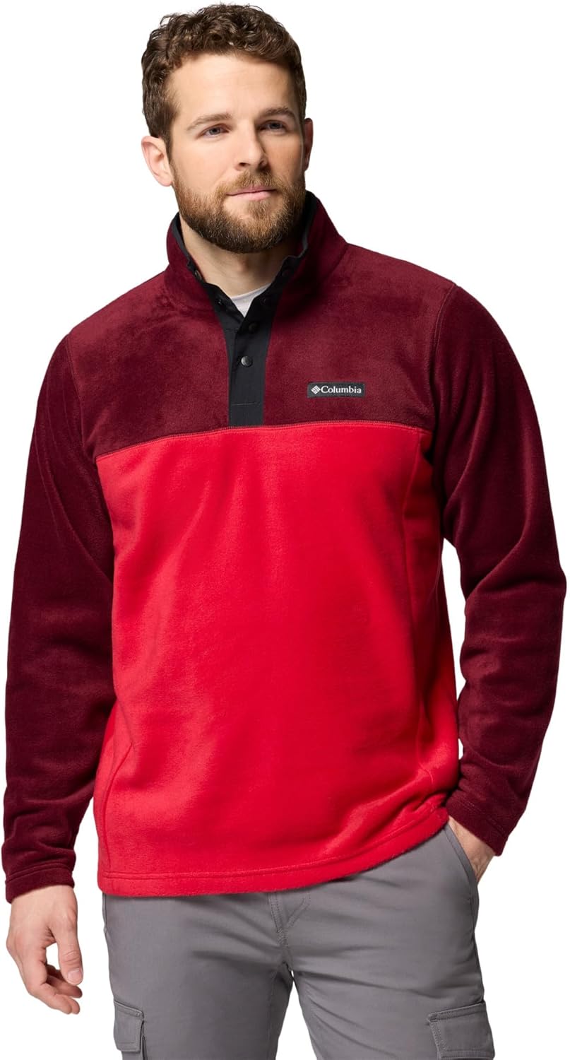 

Columbia Steens Mountain мужская полуснэп флисовая куртка, MTN Red/Rich Wine/Black, M