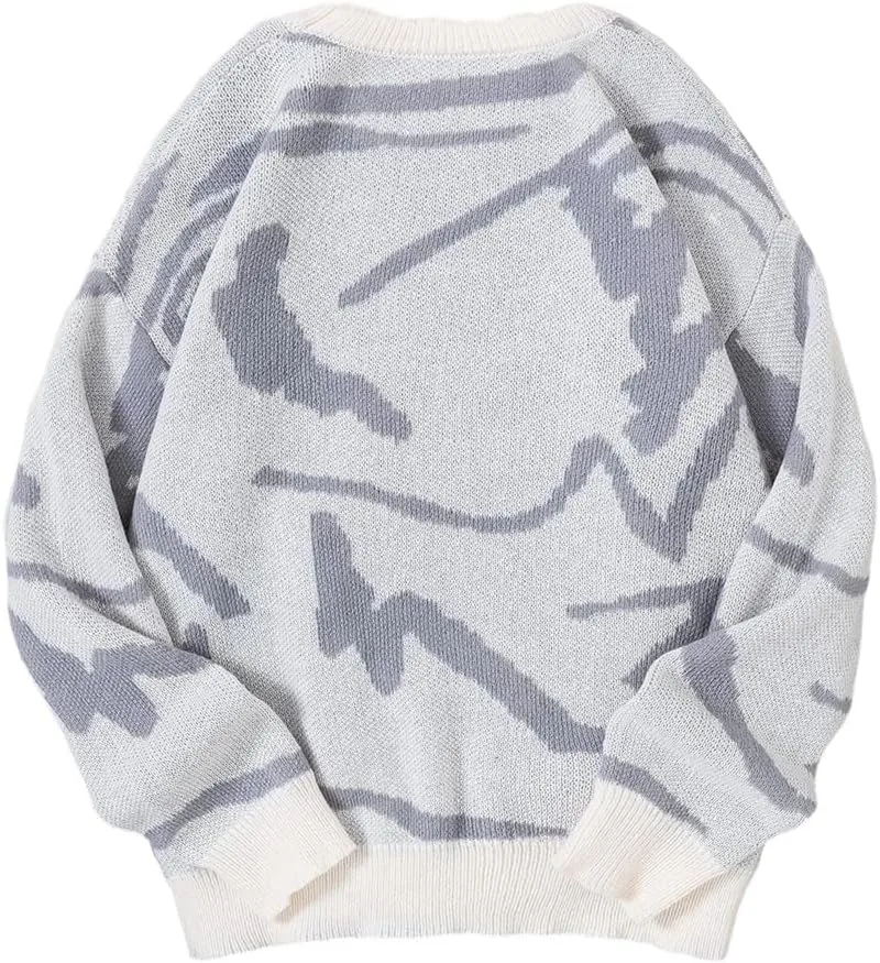 

Мужской свитер с фактурным узором и контрастным цветом