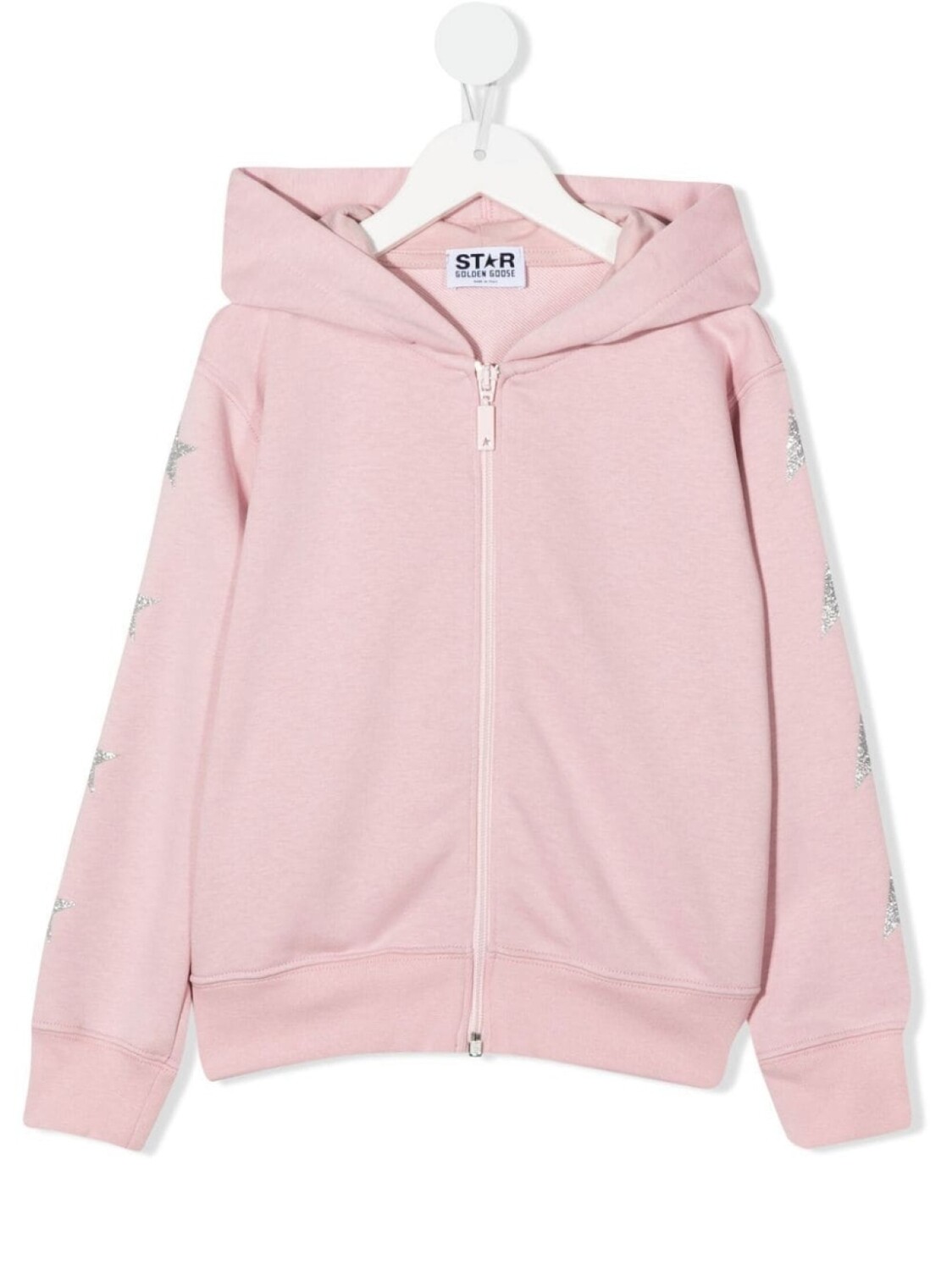 

Golden Goose Kids худи на молнии с принтом, розовый