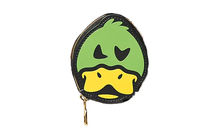 

NIGO DUCK COIN CARD HOLDER Кожаный держатель для монет и карт Унисекс Желто-зеленый LOUIS VUITTON