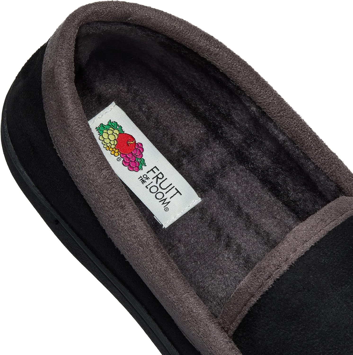 Мужские домашние тапочки Fruit of the Loom с эффектом памяти, для дома и улицы - мягкие уютные тапочки из микрозамши, теплые домашние тапочки, размеры 7-14, черный — фото 3