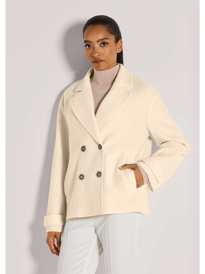 

MADELEINE Блейзер Stillvoller Zweireiher aus Schurwolle in wollweiß