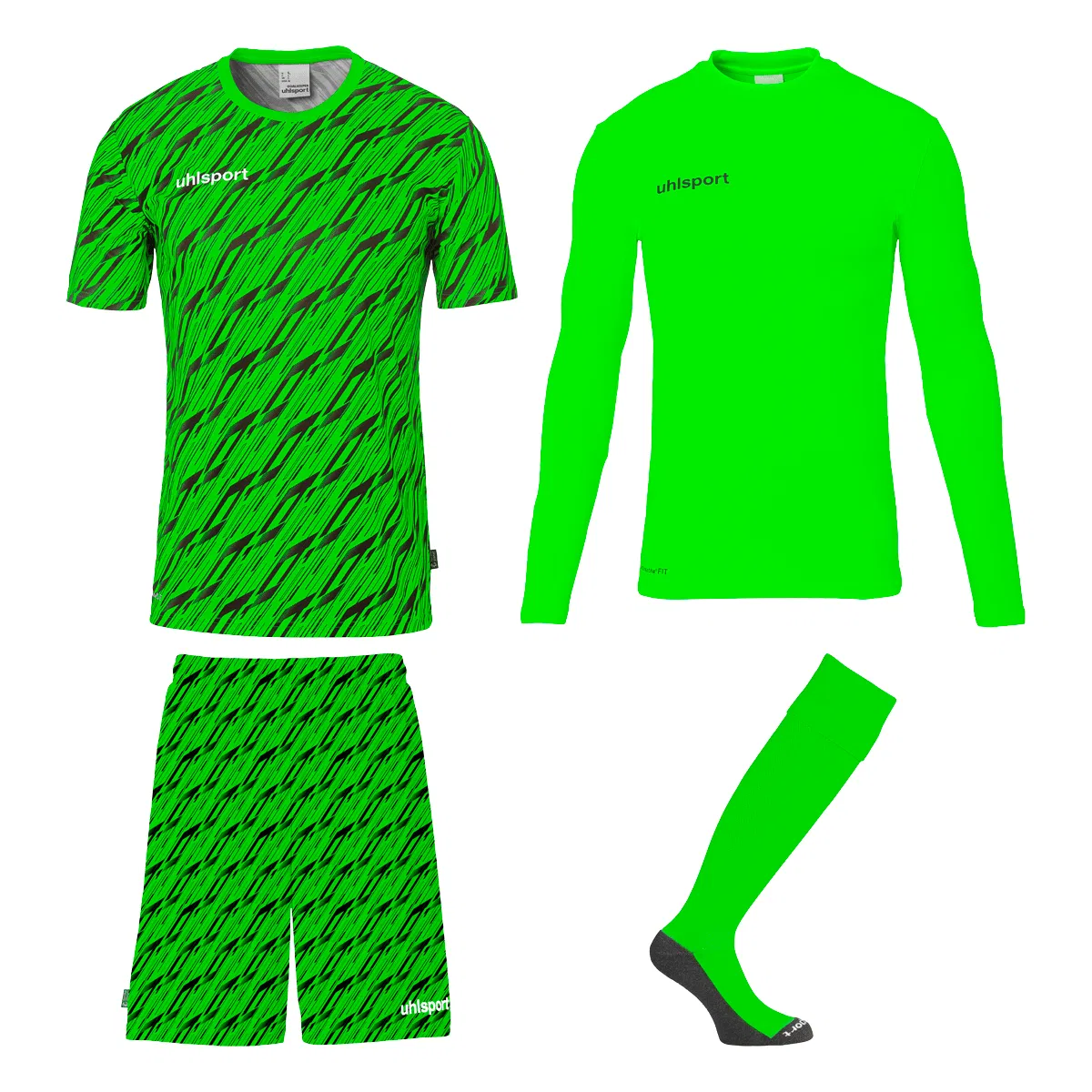 Футболка функциональная Uhlsport, fluo grün/schwarz