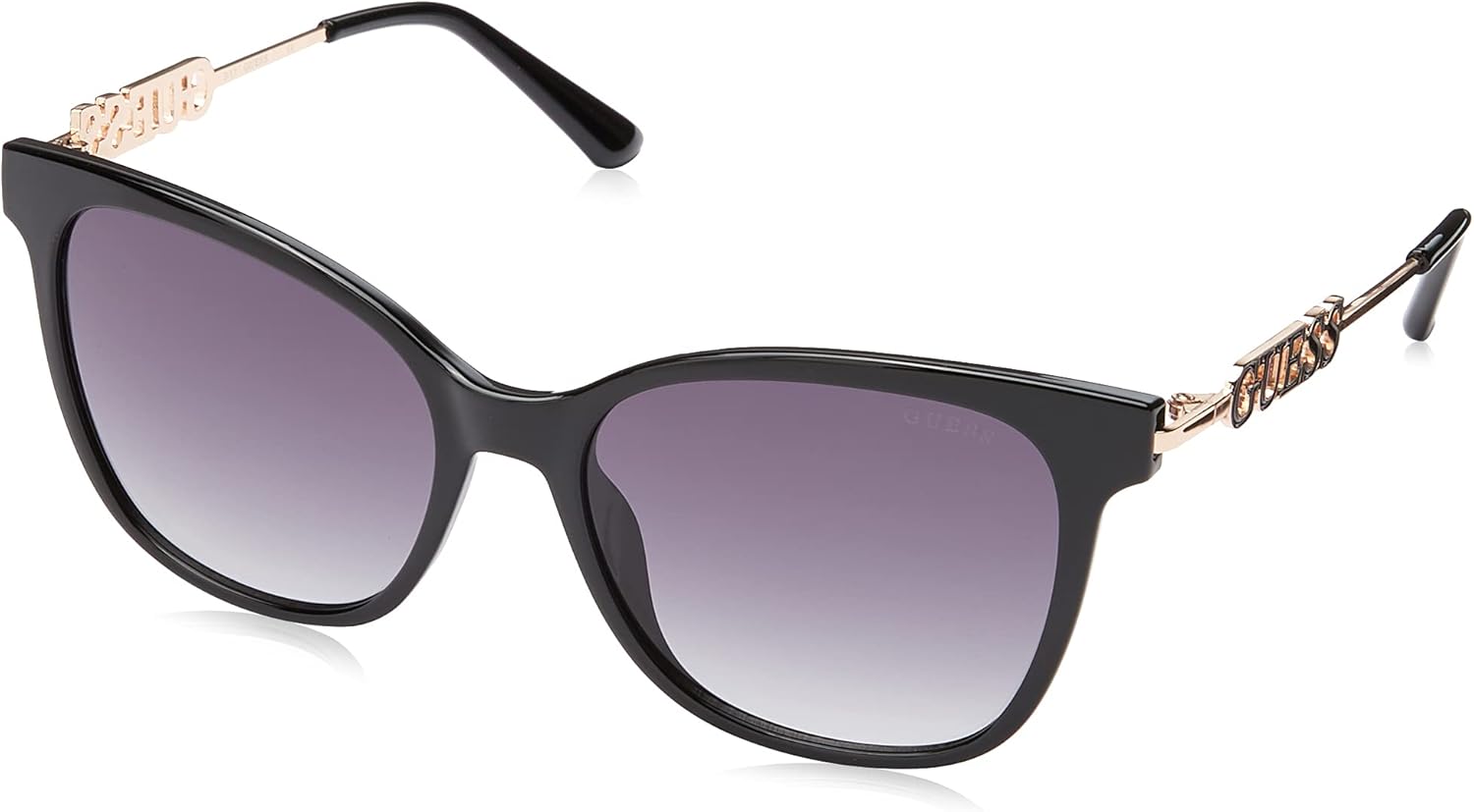 

GUESS женские солнцезащитные очки Metal Logo Square, Shiny Black