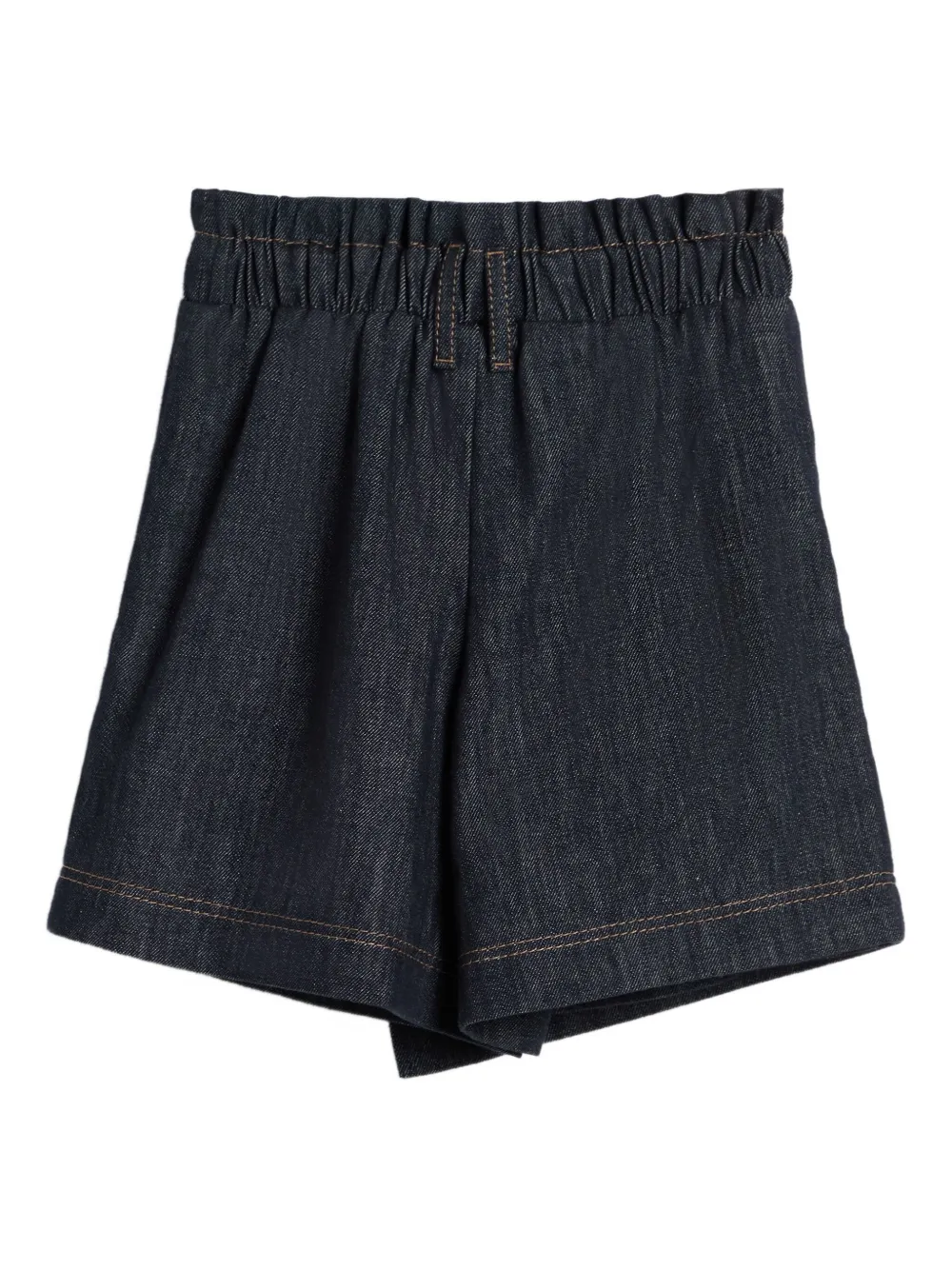 Мини-юбка асимметричного кроя Brunello Cucinelli Kids, синий — фото 4