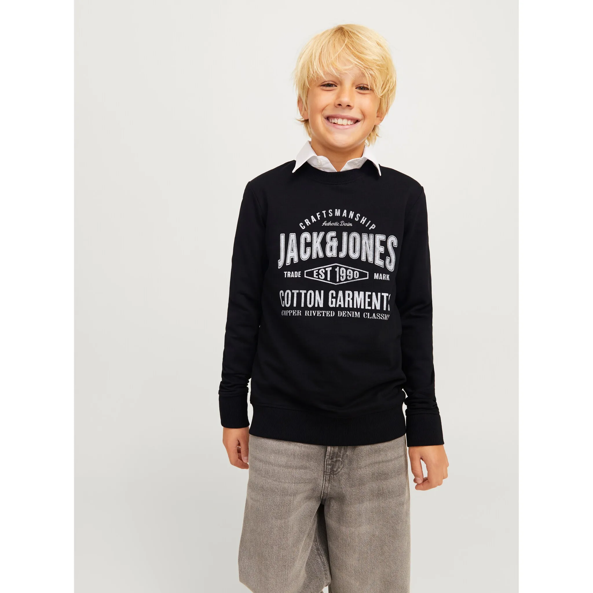 

Толстовка Jack & Jones Junior «JJJEANS SWEAT O-NECK JNR», черный