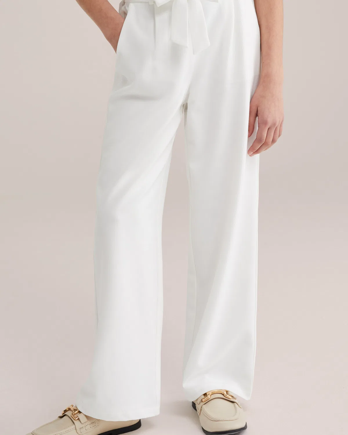 Обычные брюки We Fashion, Off White — фото 3