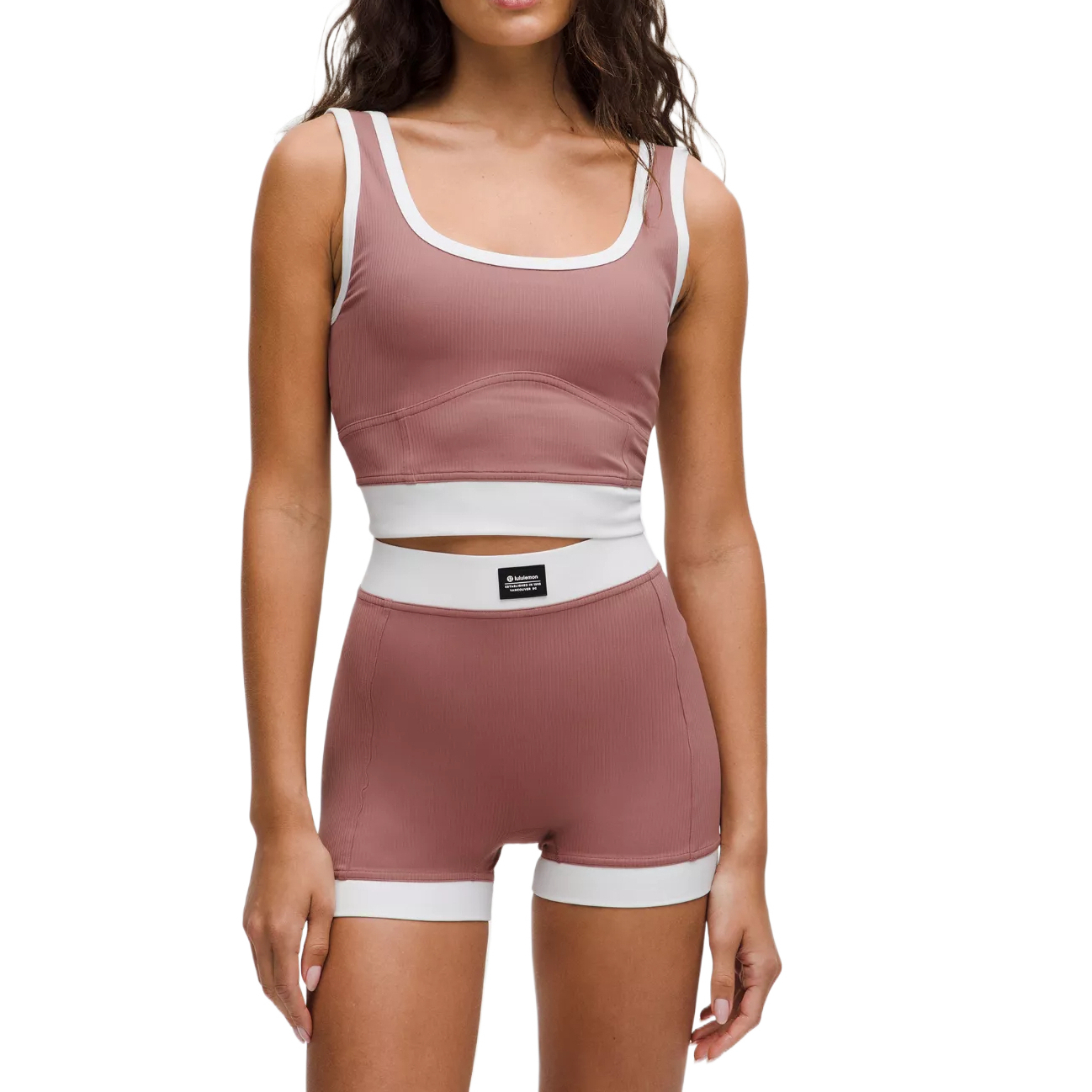 

Женская майка без рукавов Lululemon, коричневый/белый