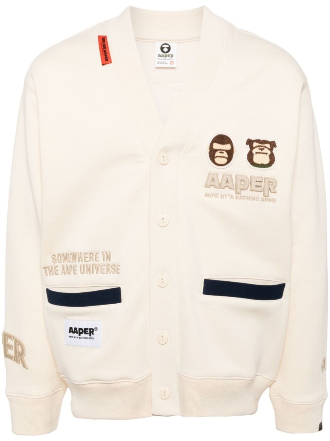 

AAPE BY *A BATHING APE кардиган AAPER на пуговицах, серый