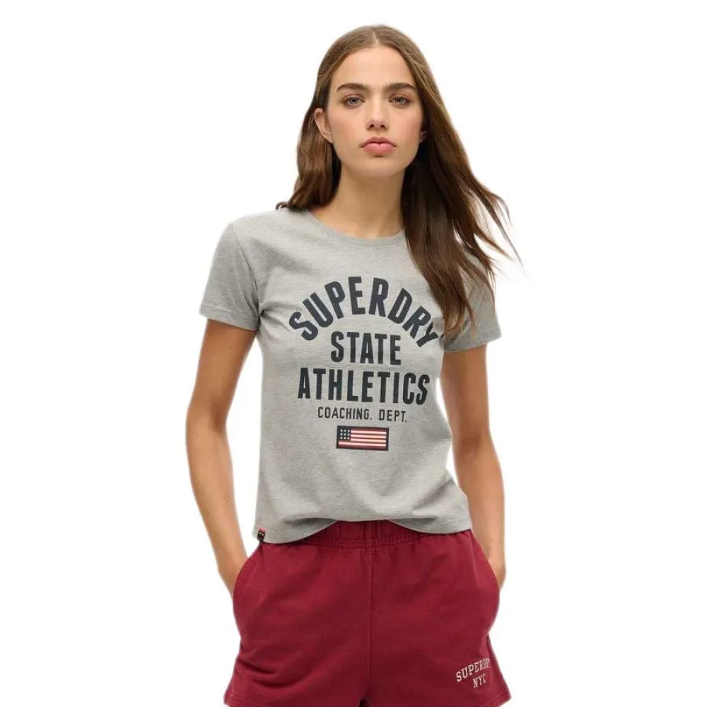 

Футболка с коротким рукавом Superdry Ath Graphic Fitted, серый