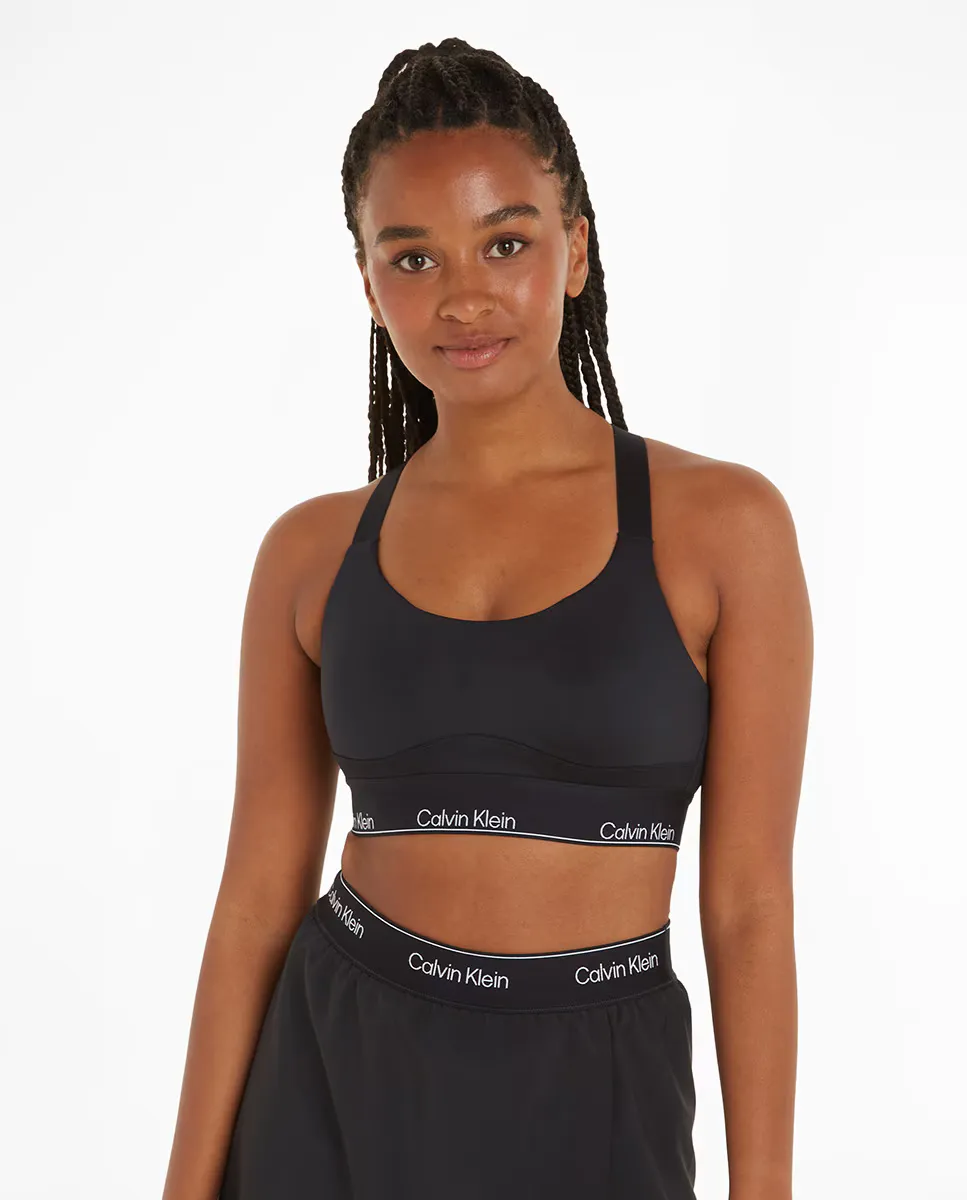 

Ударопрочный спортивный бюстгальтер Calvin Klein, черный