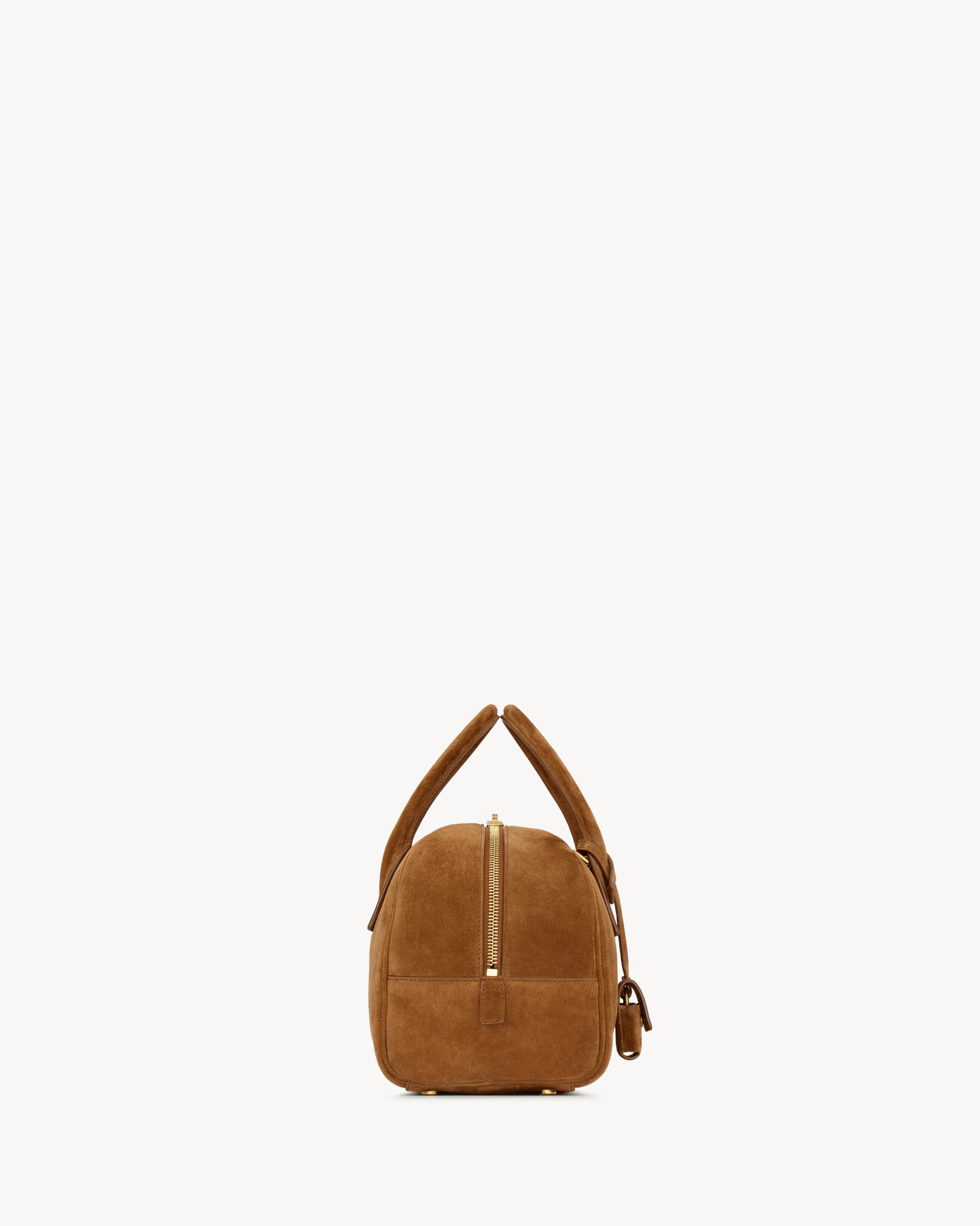Сумка SAC DE JOUR Boston из замши - малая Saint Laurent, коричневый — фото 4